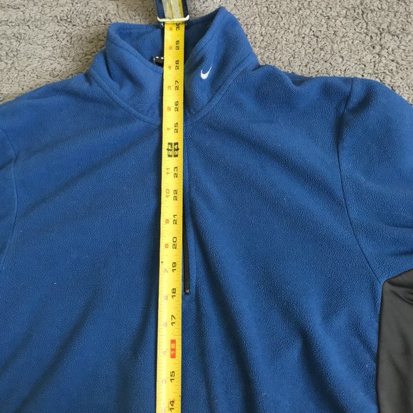 Nike Mens Fleece 1/2 blue pullover shirt M - Picture 4 of 7